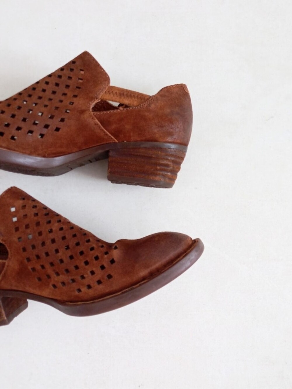 Born Nanna brown suede perforated cut out booties - Picture 9 of 13